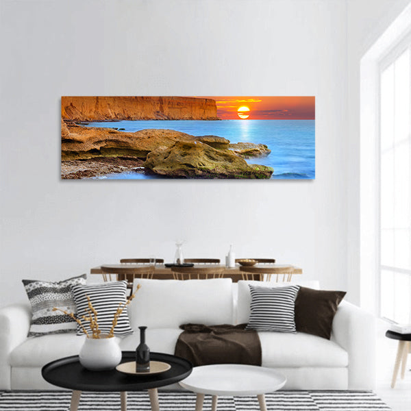 Summer seascape panoramic canvas wall art