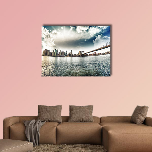 Spectacular view of Brooklyn Bridge from Brooklyn New York City wall art