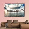 Spectacular view of Brooklyn Bridge from Brooklyn shore multi panel canvas wall art