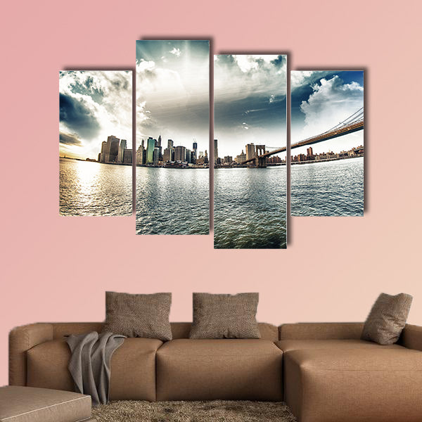 Spectacular view of Brooklyn Bridge from Brooklyn New York City wall art