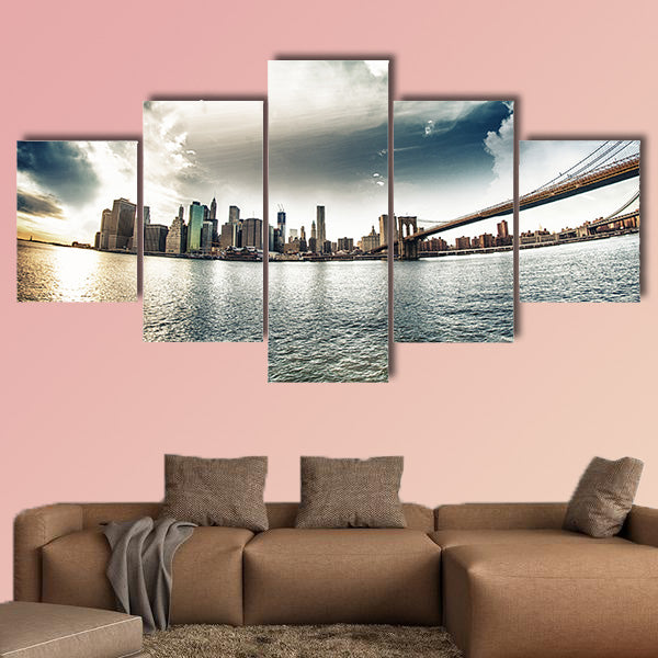 Spectacular view of Brooklyn Bridge from Brooklyn New York City wall art