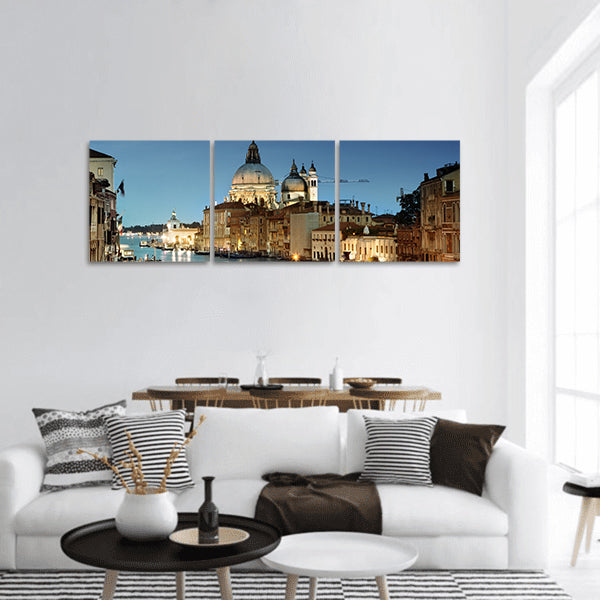 Grand Canal and Basilica Santa Maria della Salute, Venice, Italy panoramic canvas wall art