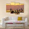 Fishermen is finish a day of fishing in Inle lake, Myanmar Burma Multi panel canvas wall art