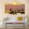 Fishermen is finish a day of fishing in Inle lake, Myanmar Burma Multi panel canvas wall art