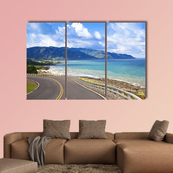 The yellow bend and 40 km h speed limit signs multi panel canvas wall art