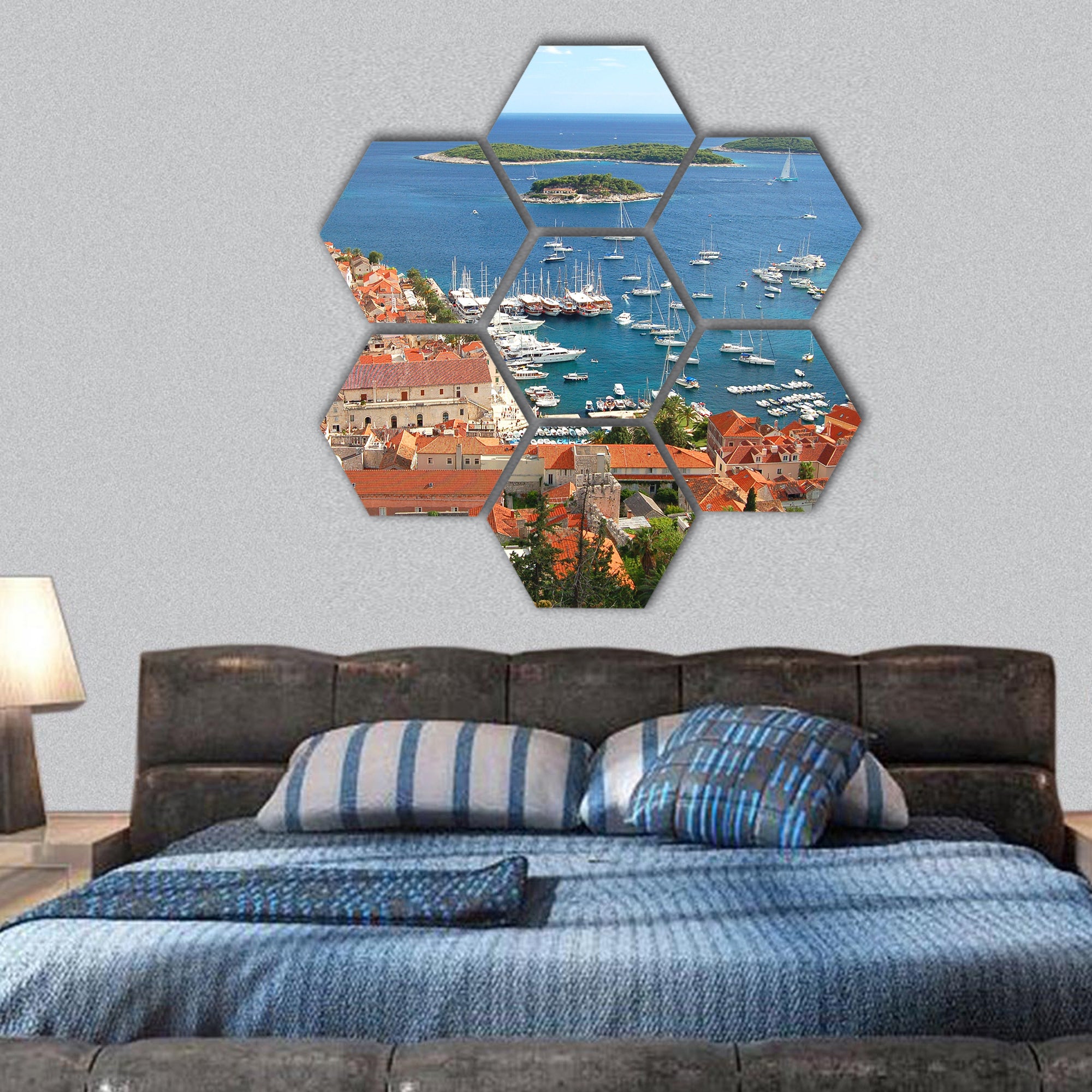 Old Town of Hvar, Croatia hexagonal canvas wall art