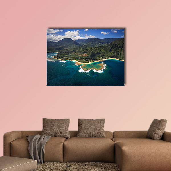 Aerial View of Tunnels Beach and reef system of Multi panel canvas wall art