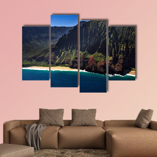 Aerial View of the remote Na Pali Coastline multi panel canvas wall art