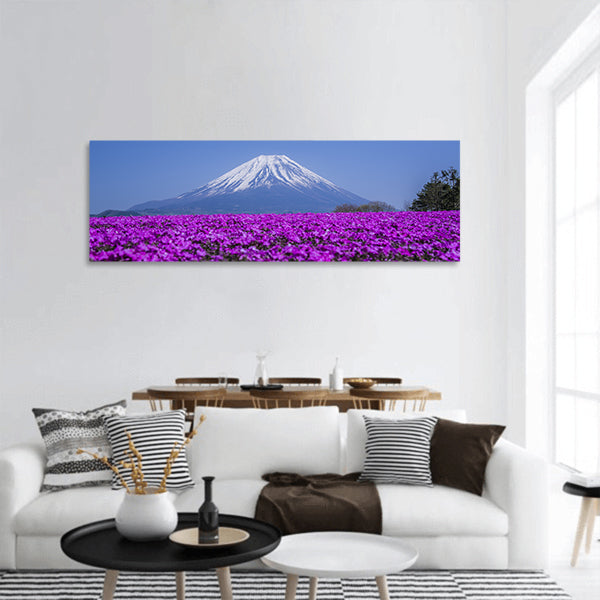 Phlox wide and Mount Fuji panoramic canvas wall art