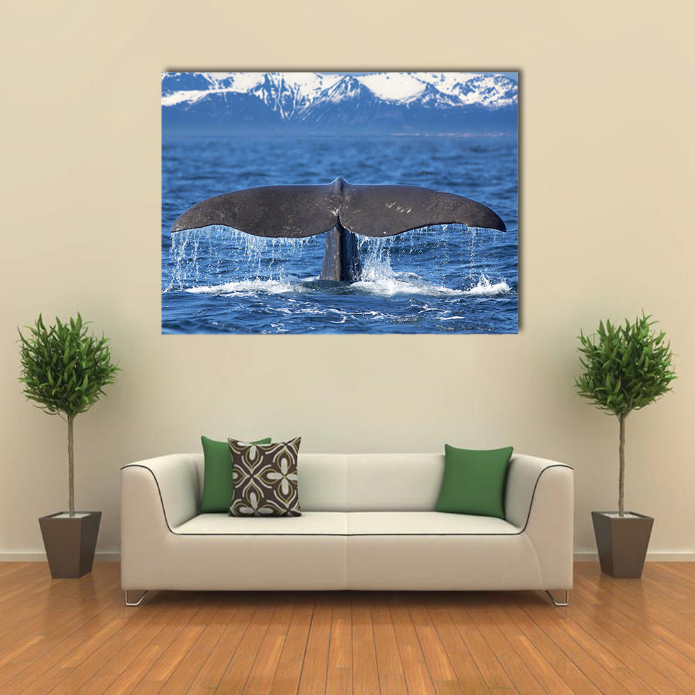 The Tail Of A Sperm Whale Diving Multi Panel Canvas Wall Art