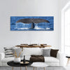 The tail of a Sperm Whale diving panoramic canvas wall art