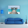 A Beauty Of The Indian Ocean With A Jetty Over It Multi Panel Canvas Wall Art