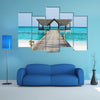 A Beauty Of The Indian Ocean With A Jetty Over It Multi Panel Canvas Wall Art