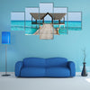 A Beauty Of The Indian Ocean With A Jetty Over It Multi Panel Canvas Wall Art