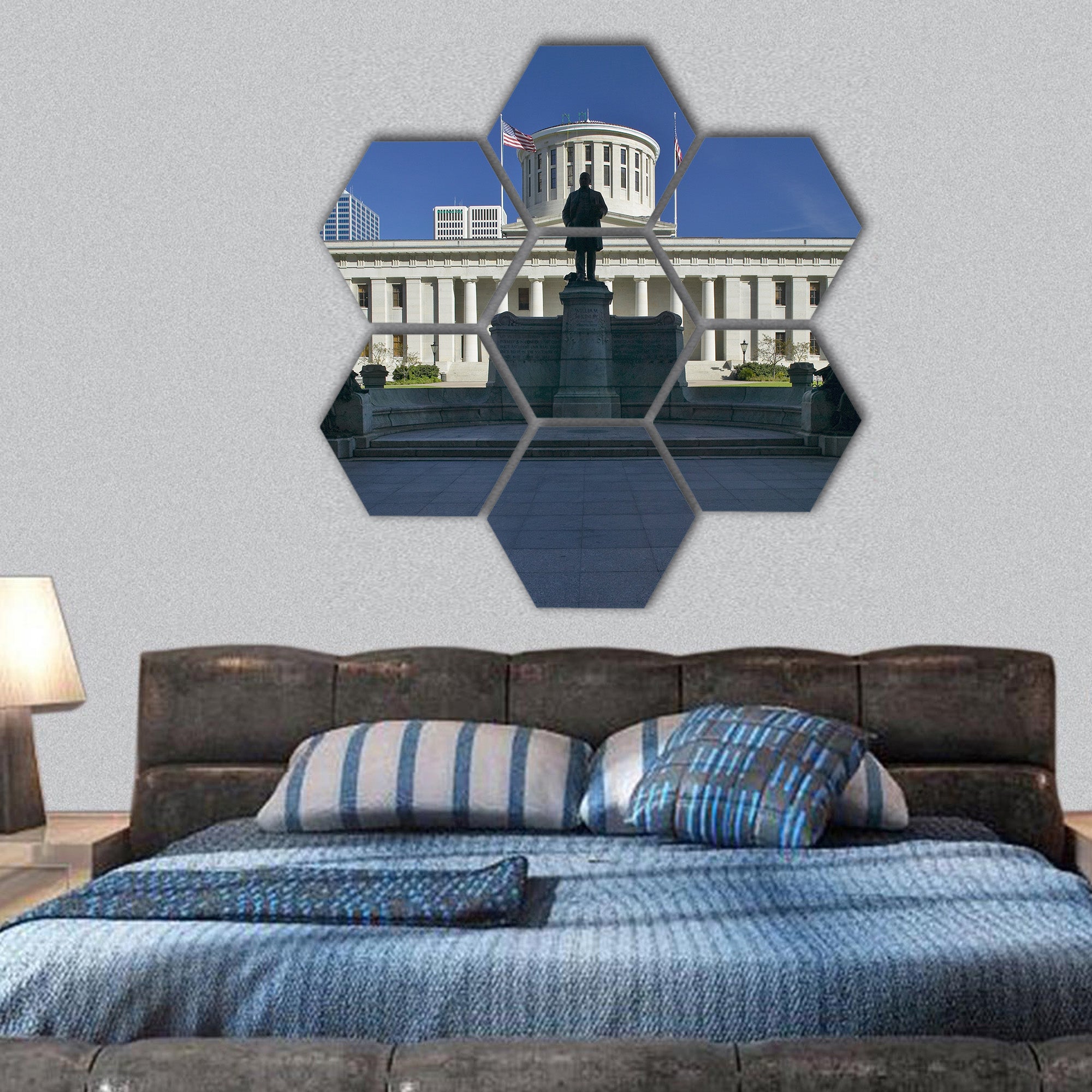 State Capitol of Ohio, Columbus hexagonal canvas wall art