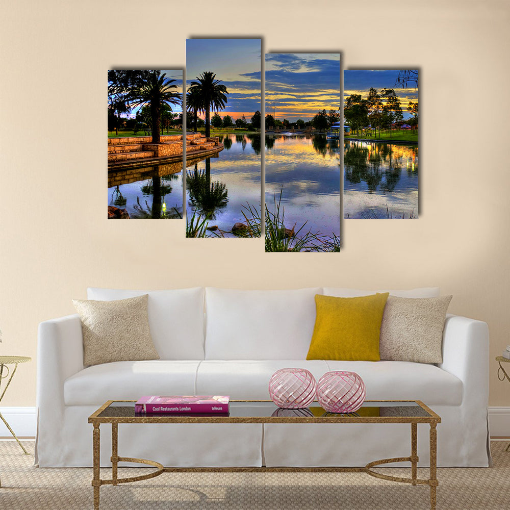 The beautiful view of sunrise in the Park Perth multi panel canvas wall art
