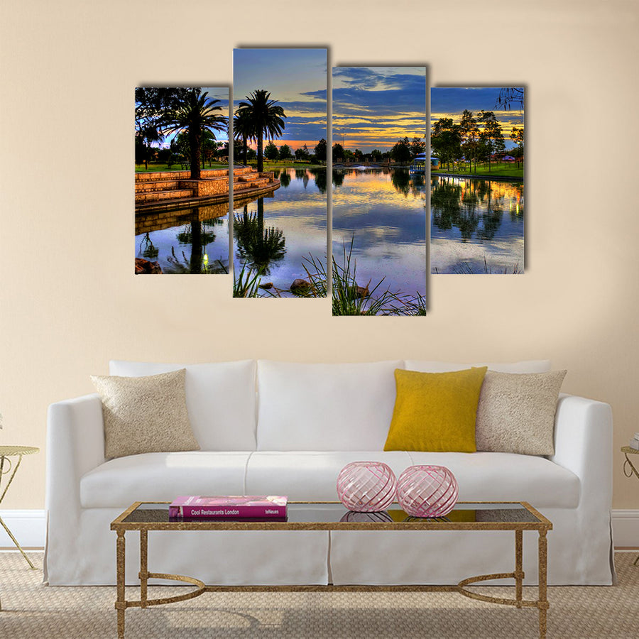 The beautiful view of sunrise in the Park Perth multi panel canvas wall art