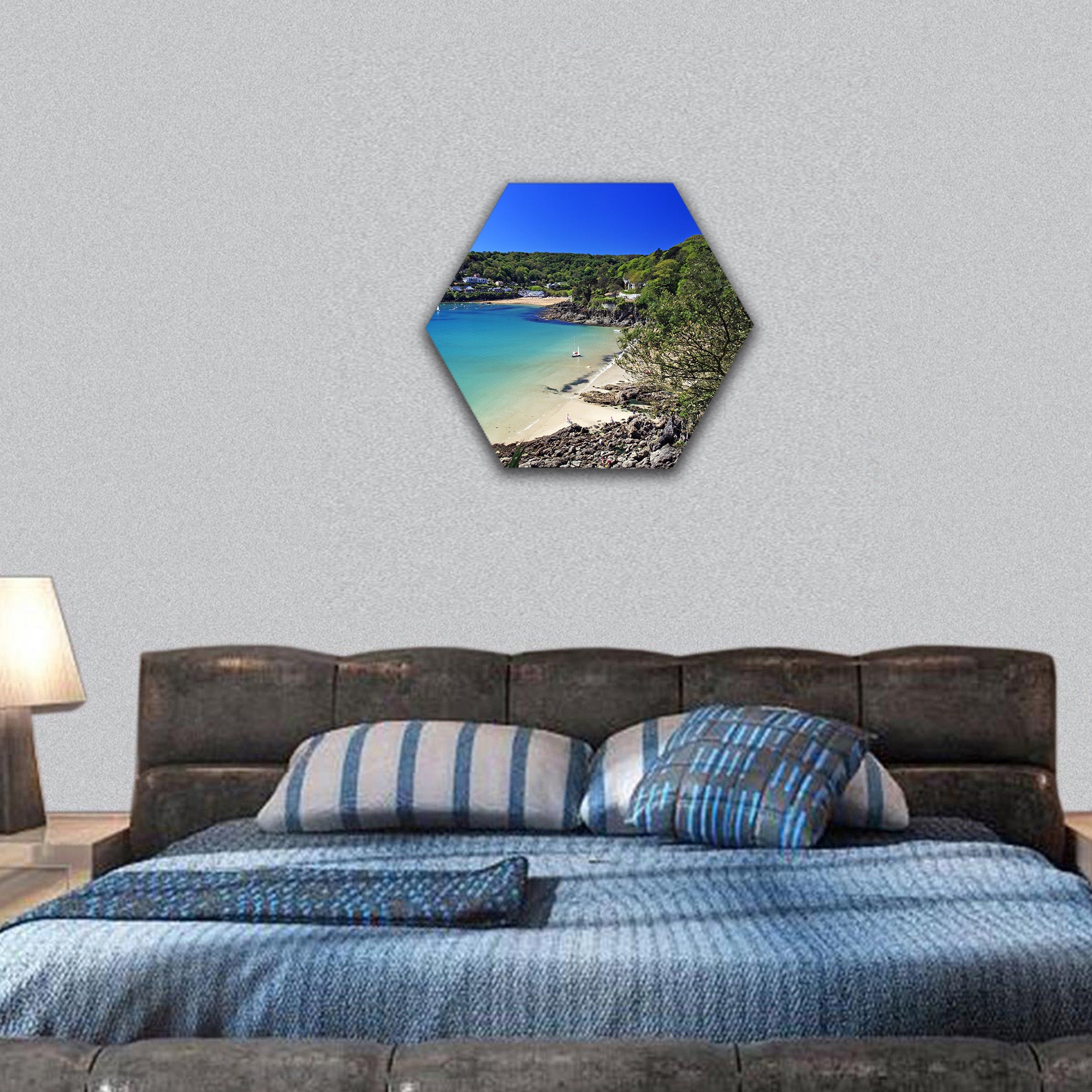 Salcombe in south Devon England hexagonal canvas wall art