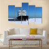 Icebreaker ship on the ice in the sea.multi panel canvas wall art