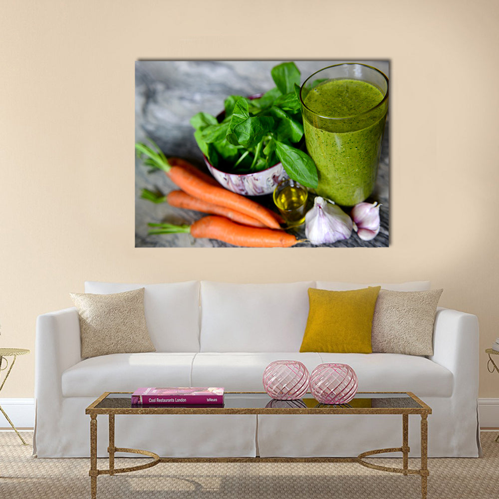 Cocktail from vegetables and spinach with sesame oil Multi panel canvas wall art