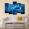 interchange overpass at night in shanghai multi panel canvas wall art