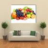 Set of different fruits and vegetables isolated on white background Multi panel canvas wall art