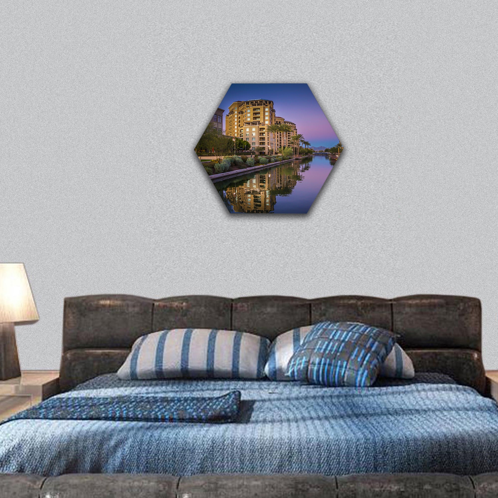 Az Canal in Scottsdale hexagonal canvas wall art
