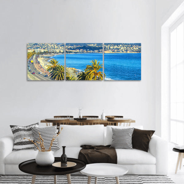 Aerial view of Nice, Cote dAzur panoramic canvas wall art