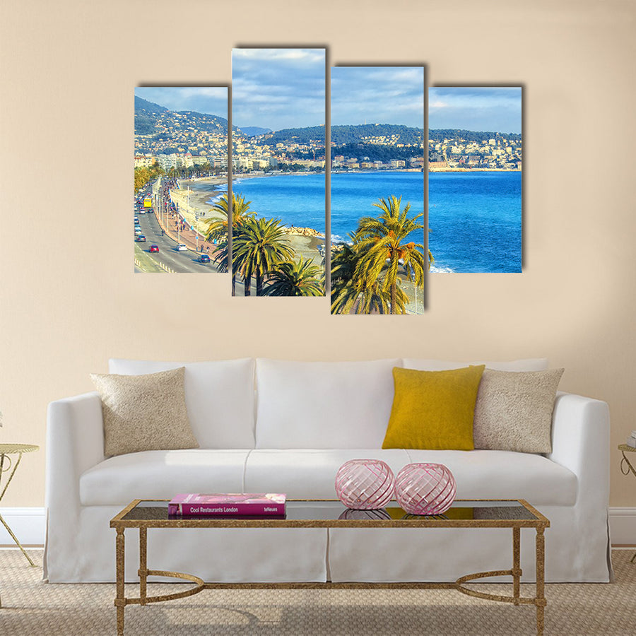 Aerial view of Nice, Cote dAzur multi panel canvas wall art