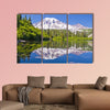 The Beautiful Reflection of Mt Rainier from the Bench Lake multi panel canvas wall art