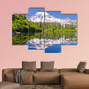 The Beautiful Reflection of Mt Rainier from the Bench Lake multi panel canvas wall art