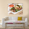 Chinese food Pepper beef at restaurant Multi Panel Canvas Wall Art