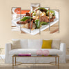 Chinese food Pepper beef at restaurant Multi Panel Canvas Wall Art