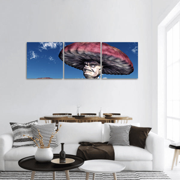 Alien Planet with Alien Plants panoramic canvas wall art