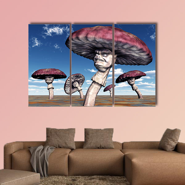 Alien Planet with Alien Plants multi panel canvas wall art