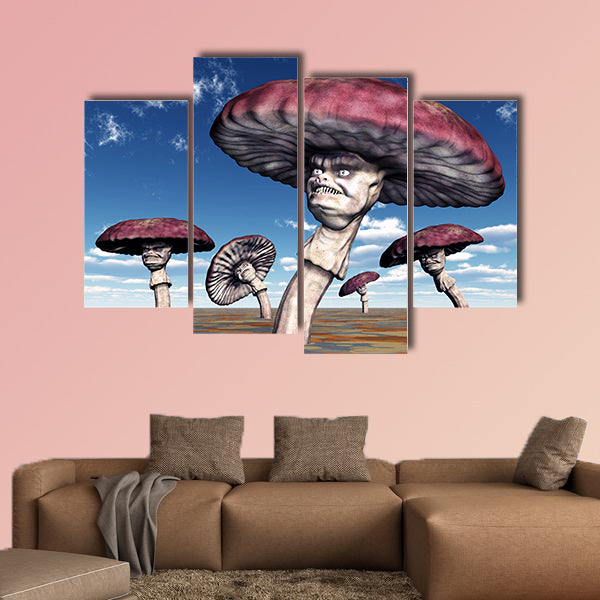 Alien Planet with Alien Plants multi panel canvas wall art