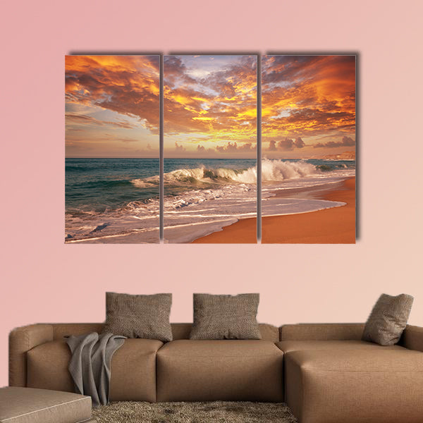 Sea sunset Multi panel canvas wall art