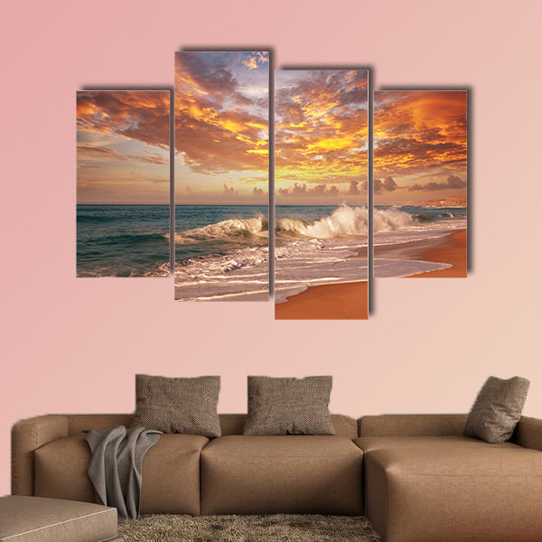 Sea sunset Multi panel canvas wall art