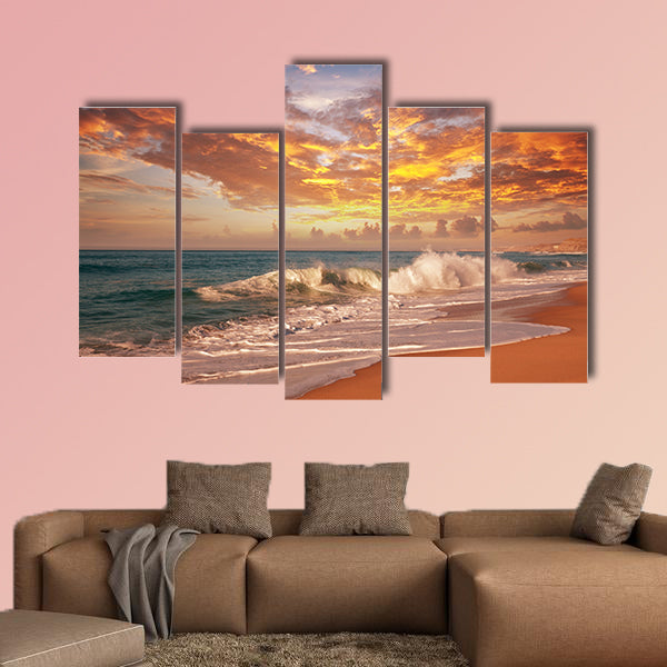 Sea sunset Multi panel canvas wall art