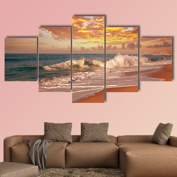 Sea sunset Multi panel canvas wall art