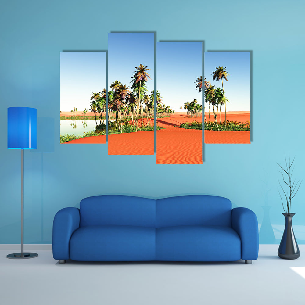 The African oasis multi panel canvas wall art