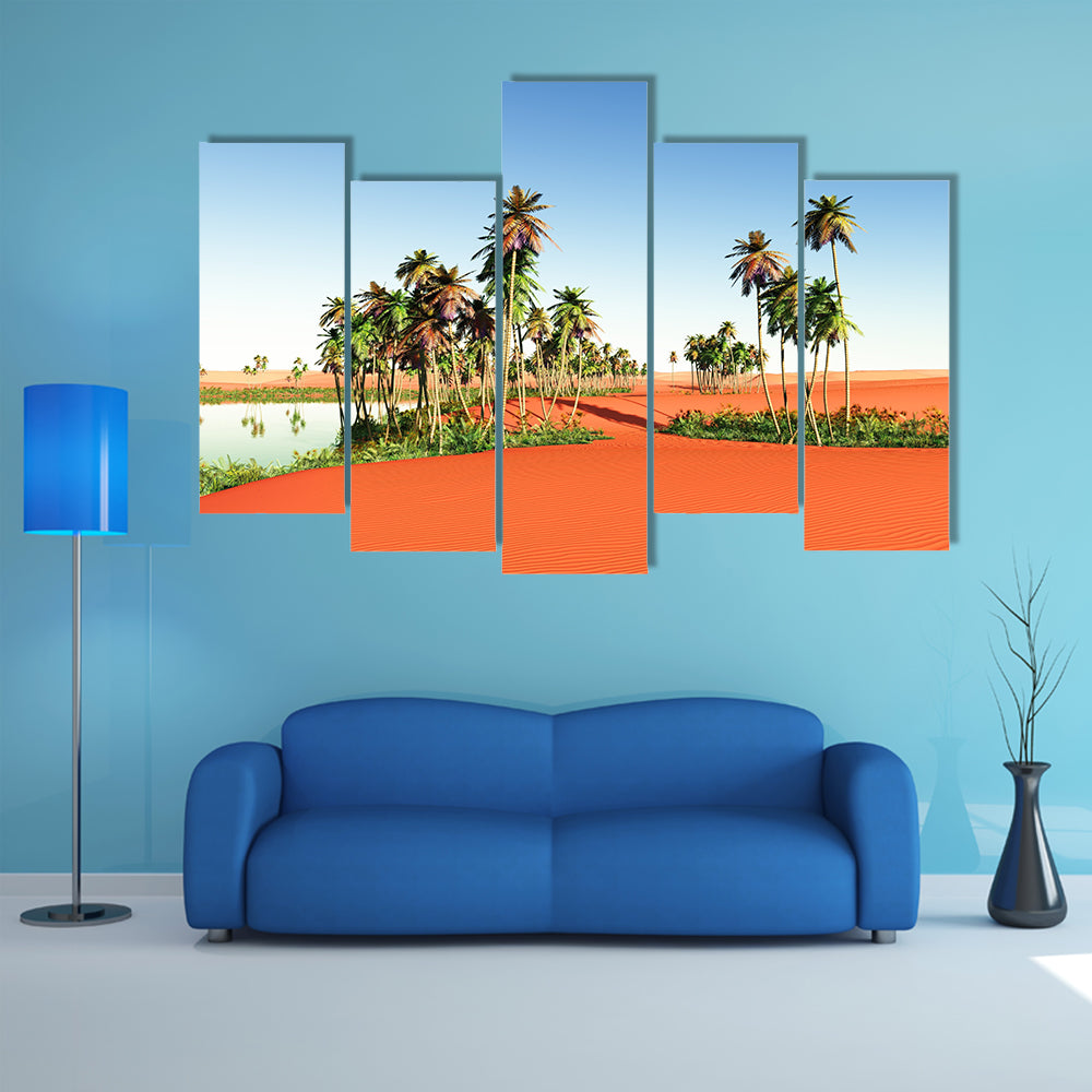 The African oasis multi panel canvas wall art