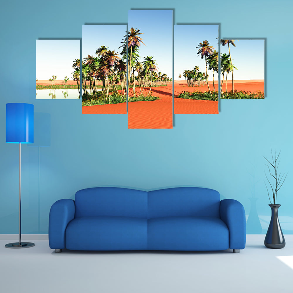 The African oasis multi panel canvas wall art