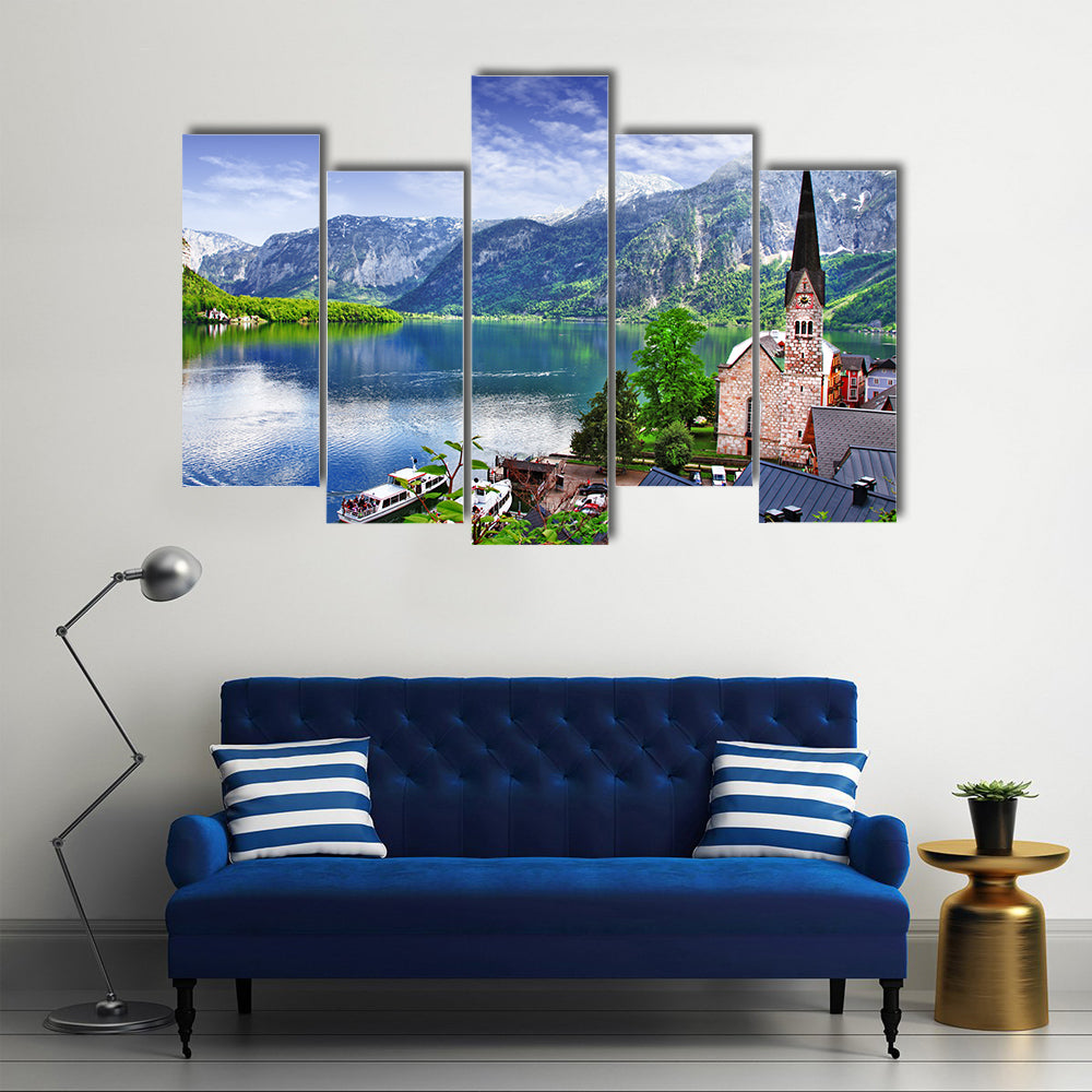 stunning Alpen scenery, Austria Hallstatt multi panel canvas wall art