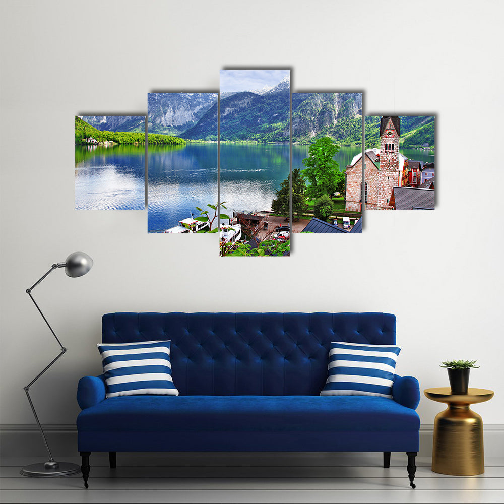 stunning Alpen scenery, Austria Hallstatt multi panel canvas wall art