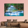 Deep forest Waterfall in Kanchanaburi, Thailand Multi panel canvas wall art