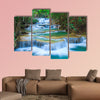 Deep forest Waterfall in Kanchanaburi, Thailand Multi panel canvas wall art