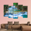 Deep forest Waterfall in Kanchanaburi, Thailand Multi panel canvas wall art