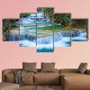 Deep forest Waterfall in Kanchanaburi, Thailand Multi panel canvas wall art