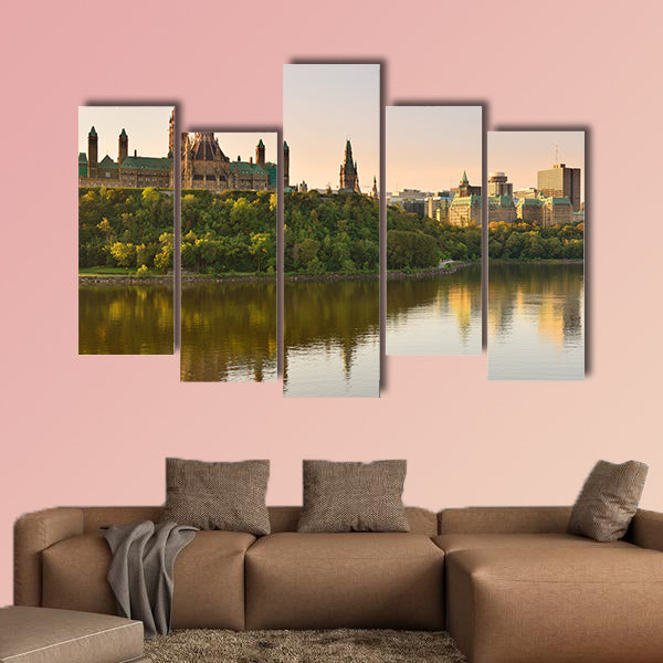 Ottawa city skyline at sunrise in the morning in Canada canvas wall art